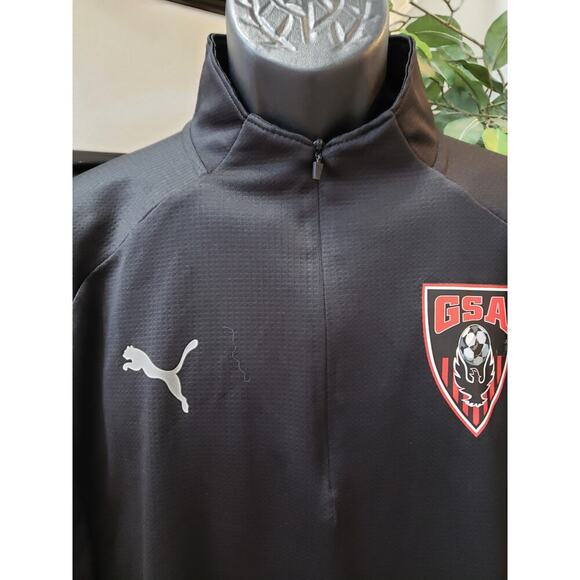 Puma Training 1/4 Zip Jersey Shirt Men's XXL Black Solid Polyester Long Sleeve - Picture 10 of 13